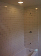 New bath tub & tile surround - awaiting grout, shower fixtures, and finishing touches